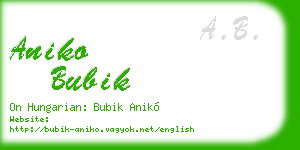 aniko bubik business card